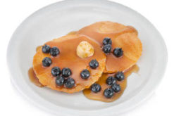 Pancakes With Blueberries And Syrup realistic fake food prop by FakeFood4U