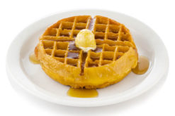 Belgian Waffle With Syrup And Butter realistic fake food prop by FakeFood4U