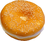 Bagel-Sesame Seed With Cream Cheese realistic fake food prop by FakeFood4U
