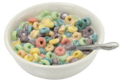 Cereal Fruit Loops realistic fake food prop by FakeFood4U