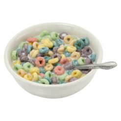 Cereal Fruit Loops realistic fake food prop by FakeFood4U