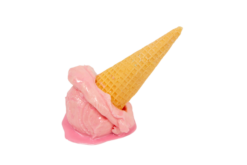 Strawberry Ice Cream Cone Spill / Melting realistic fake food prop by FakeFood4U