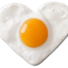 Heart Fried Egg realistic fake food prop by FakeFood4U