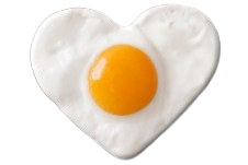 Heart Fried Egg realistic fake food prop by FakeFood4U