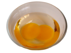 Bowl With Cracked Eggs realistic fake food prop by FakeFood4U