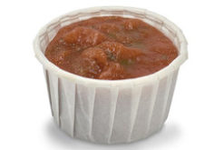 Salsa Condiment Cup realistic fake food prop by FakeFood4U