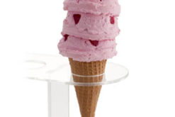 Strawberry Triple Scoop Cone realistic fake food prop by FakeFood4U