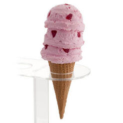 Strawberry Triple Scoop Cone realistic fake food prop by FakeFood4U
