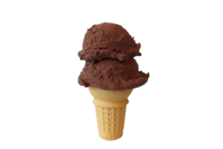 Double Scoop Chocolate Cone realistic fake food prop by FakeFood4U