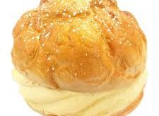 Jumbo Cream Puff With Vanilla Cream realistic fake food prop by FakeFood4U