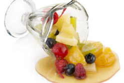 Fruit Cocktail Spilled realistic fake food prop by FakeFood4U