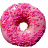 Donut Strawberry Glazed With Pink Sprinkles realistic fake food prop by FakeFood4U