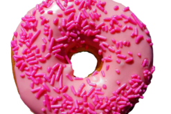 Donut Strawberry Glazed With Pink Sprinkles realistic fake food prop by FakeFood4U