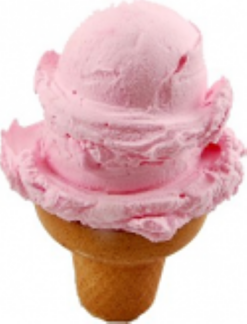 Strawberry Double Scoop Ice Cream Cone realistic fake food prop by FakeFood4U