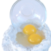 Flour With Eggs Spilling Out Of Bowl realistic fake food prop by FakeFood4U