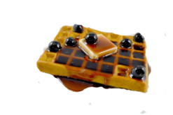 Waffle With Blueberries And Syrup realistic fake food prop by FakeFood4U