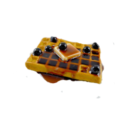 Waffle With Blueberries And Syrup realistic fake food prop by FakeFood4U