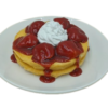 Pancakes Short Stack With Strawberries N Cream realistic fake food prop by FakeFood4U