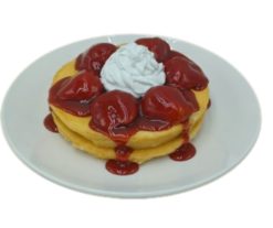 Pancakes Short Stack With Strawberries N Cream realistic fake food prop by FakeFood4U