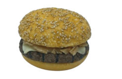 Shut Up And Swiss Me Cheeseburger realistic fake food prop by FakeFood4U