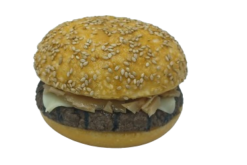 Shut Up And Swiss Me Cheeseburger realistic fake food prop by FakeFood4U