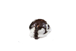 Vanilla Ice Cream Scoop With Hot Fudge realistic fake food prop by FakeFood4U