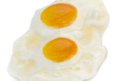 2 Fried Eggs Large realistic fake food prop by FakeFood4U
