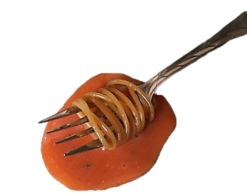 Spaghetti & Sauce On Fork realistic fake food prop by FakeFood4U