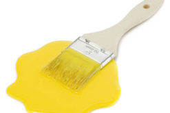 Paint Brush With Spilled Paint Yellow realistic fake food prop by FakeFood4U