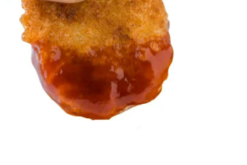McDonalds Chicken Nugget Dipped In BBQ Sauce realistic fake food prop by FakeFood4U