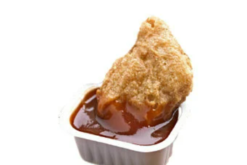 McDonalds Chicken Nugget Suspended In BBQ Sauce realistic fake food prop by FakeFood4U