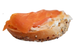 Everything Bagel With Cream Cheese And Smoked S realistic fake food prop by FakeFood4U