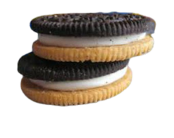 Cream Filled Chocolate & Vanilla Cookies realistic fake food prop by FakeFood4U