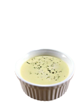 Lemon And Garlic Butter Sauce realistic fake food prop by FakeFood4U