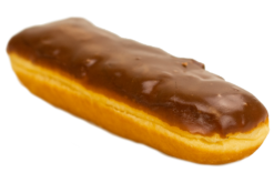 Milk Chocolate Glazed Eclair Donut realistic fake food prop by FakeFood4U