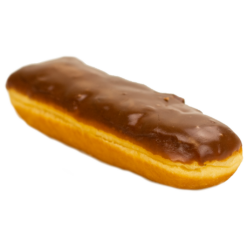Milk Chocolate Glazed Eclair Donut realistic fake food prop by FakeFood4U