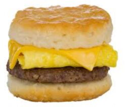 McDonalds Sausage Biscuit With Egg & Cheese realistic fake food prop by FakeFood4U