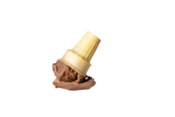 Melting Chocolate Ice Cream With Cake Cone realistic fake food prop by FakeFood4U