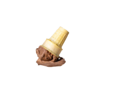 Melting Chocolate Ice Cream With Cake Cone realistic fake food prop by FakeFood4U