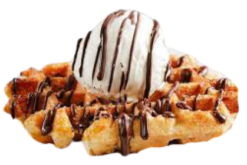 Belgium Waffle a la Mode realistic fake food prop by FakeFood4U