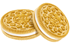 Cream Filled Vanilla Cookies realistic fake food prop by FakeFood4U