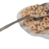 Spilled Cheerios With Milk On Spoon realistic fake food prop by FakeFood4U