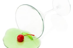 Spilled Green Apple Martini realistic fake food prop by FakeFood4U