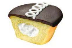 Hostess Golden Cupcake With Filling Showing realistic fake food prop by FakeFood4U