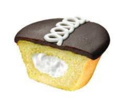 Hostess Golden Cupcake With Filling Showing realistic fake food prop by FakeFood4U