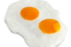 2 Large Fried Eggs realistic fake food prop by FakeFood4U