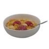 Cornflakes Cereal With Strawberries & Milk realistic fake food prop by FakeFood4U