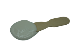 Vanilla Ice Cream Melting On Taster Paddle Spoon realistic fake food prop by FakeFood4U