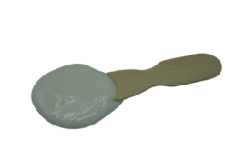 Vanilla Ice Cream Melting On Taster Paddle Spoon realistic fake food prop by FakeFood4U