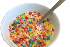 Fruity Pebbles Cereal With Milk realistic fake food prop by FakeFood4U